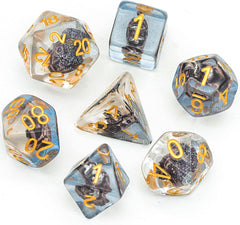 7-Die Polyhedral DND Dice Set, Resin D&D Dice Filled with Sailboat for Dungeons and Dragons Role Playing Game(Rpg),Mtg,Pathfinder,Tabletop Game