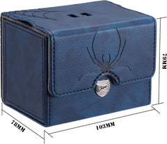 Z Leather Deck Box with Built-In Spinning Life Counter (Blue)