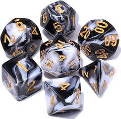 DND Polyhedral Dice Set with a Black Dice Bag for D&D RPG MTG Role Playing Table Games