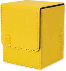 Premium Exo-Tec Trading Card Deck Box - Large Size for 80+ Sleeved Cards - PVC Free Card Holder for TCG (Yellow)