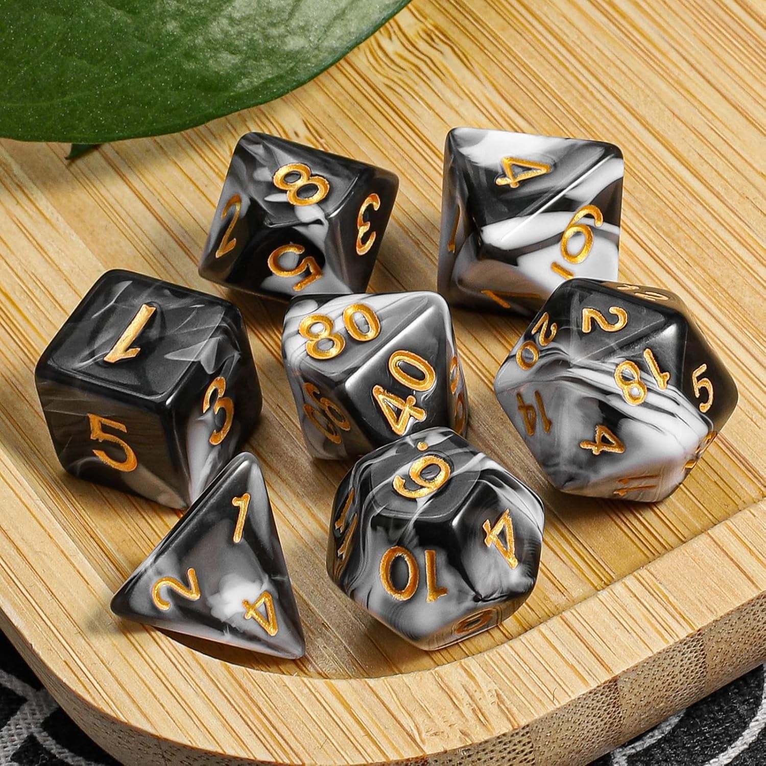 DND Polyhedral Dice Set with a Black Dice Bag for D&D RPG MTG Role Playing Table Games